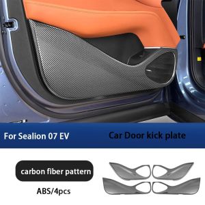 kkmf For BYD Sea Lion 07 EV Carbon Fiber Patterned Door Kick Plate Interior Modification Car Door Protection Panel Accessories 6B2Z9
