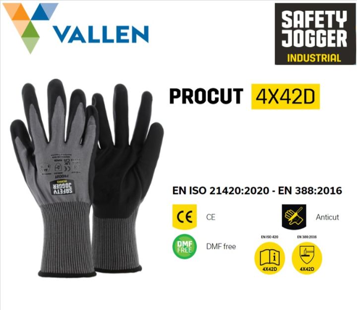 ถุงมือกันบาด Safety Jogger รุ่น PROCUT ถุงมือ HPPE ทนต่อการบาด