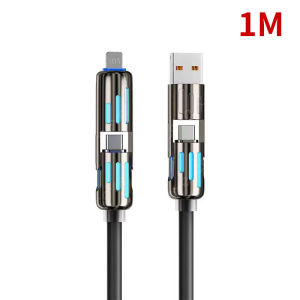 240W 4-in-1 Multi Port Fast Charging Cable Phone Fast Sync Charger Adapter Type-C Compatible