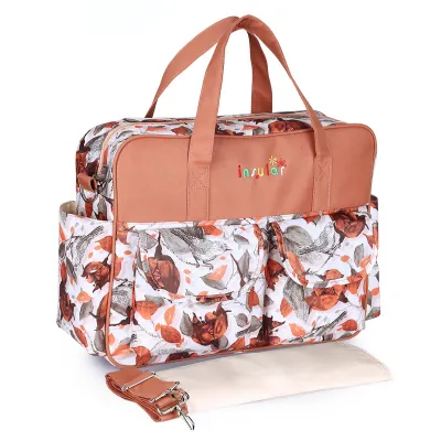 HamshMoc 4 In 1 Multifunction Baby Diaper Bags with Changing Mat Portable Mommy Handbag Large Capacity Lightweight Travel Diaper Tote Crossbody Stroller Hanging