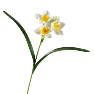 REGISTR Lifelike Artificial Narcissus Flowers Silk Flowers Real Touch Artificial Bouquet Wedding Bouquet DIY Fake Daffodil Flower Home Decoration