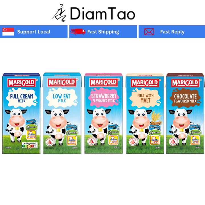 Marigold UHT Tetrapak All Flavors 200ml x 24 Packets | Lazada Singapore