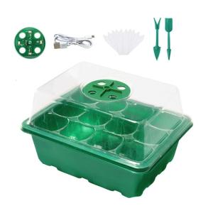 Starter Tray With LED Grow Light and Ventilated Compartments Propagation Box Home Gardening Supplies