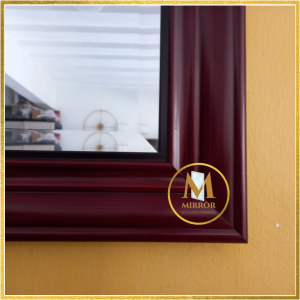 WALL MIRROR IN MATTE BLACK WOOD FRAME (Salamin) size 52 inches by 28.5 inches