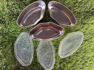 K3894 扇形蒸盘盒+盖 (1套3个) / K3894 Fan-shaped steaming tray box + lid (1 set of 3) / K3894 kotak dulang kukus berbentuk kipas + penutup (1 set 3 keping)