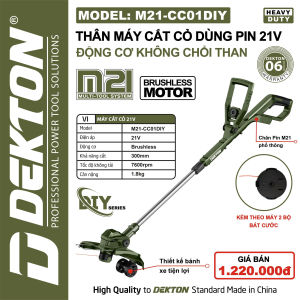 Thân máy cắt cỏ dùng pin 21V Dekton M21-CC01DIY/ chưa pin sạc