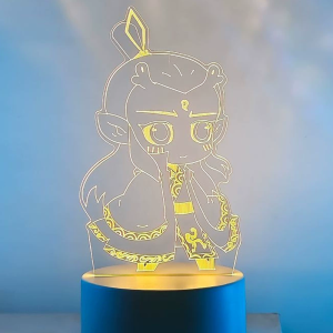 Cute Nezha 3D Lamp LED Night Light Kids Table Lamps Nightlight for Children Lights Bedroom Decor Birthday Christmas Gifts