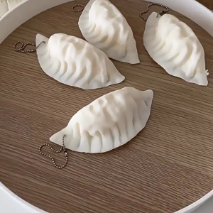 Mô phỏng hình bánh bao công cụ giảm căng thẳng Đồ Treo Móc khóa mô hình thực tế nhẹ móc khóa túi vòng chìa khóa hình bùa may