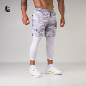 Celana 2 in 1 Legging Baselayer Manset Panjang Sebetis Olahraga Sport Leging Ketat Compression Long Pants Dry Fit Running Training Jogging Lari Gym Fitness Pria