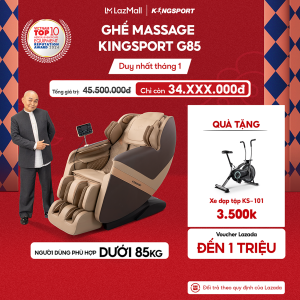 HÀNG ĐẶT TRƯỚC | Ghế massage KINGSPORT G85 cao cấp con lăn 3D công nghệ lọc khí Ion âm chế độ quét cơ thể thông minh