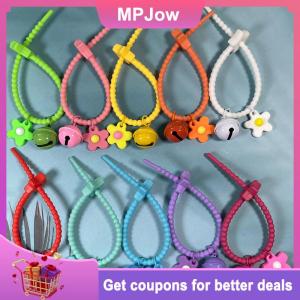 【MPJow】 Sweet Candy Color Flowers Bell Keychain Silica Gel Floral Keyring For Girls Bag Pendant Backpack Decoration