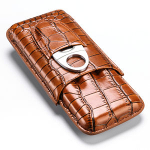 Ciga Moisturizing Holster Travel Portable 3 Pieces Pack Ox Leather Crocodile Embossed Moisturizing Holster