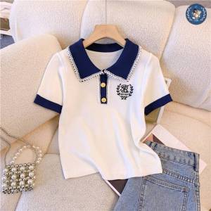 💥[A241] Áo len thun nữ Montoghi dệt kim CỔ BÈO REN phối LOGO 97 Quảng Châu thanh lịch xinh xắn - L2M