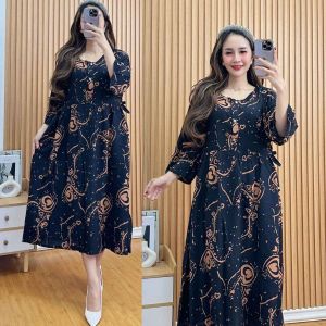 Daster Jumbo Wanita bb 80kg - Daster Rayon Lengen 3/4 Busui