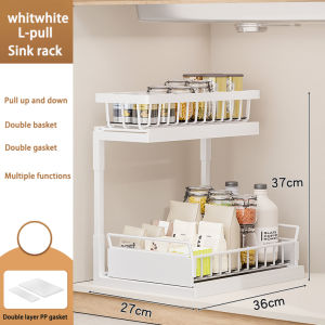 Kitchen sink storage rack/sink basket/multi-layer pull-out storage rack/cabinet layering rack