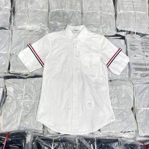 Áo Sơ Mi Trắng Ngắn Tay Phối Hai Tay Chất Cao Cấp Không Nhăn