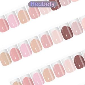 Heabety 140Pcs box Nude Pink Matte French Press On Nails 14sizes Extra Short Square Full Cover Soft Gel False Nail Tips For Nail Extension Manicure DIY
