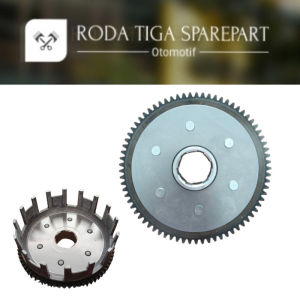 mangkok kopling + gigi 73t kampas 6 baut 6 (GS 27G) sparepart roda tiga