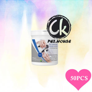 Yegbong Pet Dental Finger Wipes / Multipurpose Oral Tooth Cleansing Eyes Ears Pet Dog Cat Wipes Wet Tissue (50PCS)