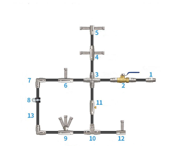 ข้อต่อพ่นหมอกแรงดันสูง 9.52 มม. แบบเสียบ