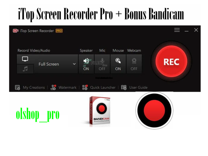 Software iTop Screen Recorder Pro & Bonus Bandicam