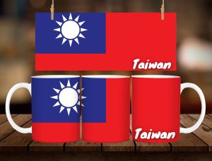 * 1 PC MUG WITH BOX * TAIWAN FLAG MUG DESIGN 11oz with BOX SOUVINER MUG
