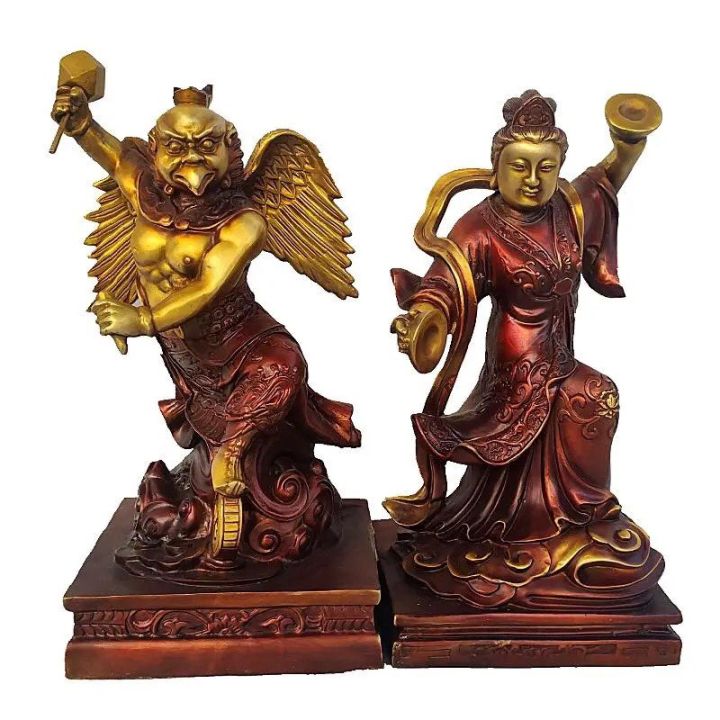 Tượng đồng Lôi công và Điện Mẫu cao 40cm | Lazada.vn