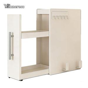 Countertop Sliding Drawers Storage Unit with Handle & Hooks Condiment Storage Spice Shelf for Bathrooms Pantry Under Sink
