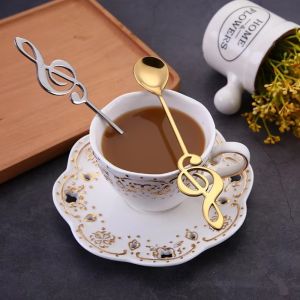 VMCTRD Music Bar Musical Note Spoon Kitchen Tableware Ice Cream Spoon Mug Teaspoons Creative Dessert Tea Accessories Coffee Stirring Spoon Gift
