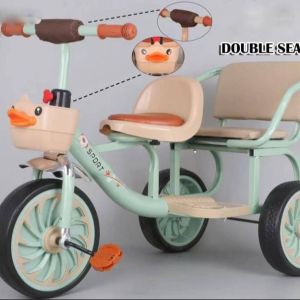 Kids Bicycle Twin Tricycle Bike 2 Seater 3 Rubber Wheels for 2-6 years twin bike tricycle baby