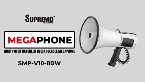 Supremo High Power Handheld Rechargeable Megaphone 7.4V 80Watts SMP-V10-80W (Speaker with Mic)