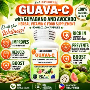 GUAVA-C WITH GUYABANO AND AVOCADO HERBAL VITAMIN C FOOD SUPPLEMENT - 3 IN 1 SUPERHERBS