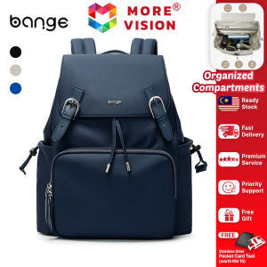 BANGE Bloom Laptop Backpack Elegance Water Resistant Multi Compartment Bag Komputer Riba Beg Galas Belakang Sekolah