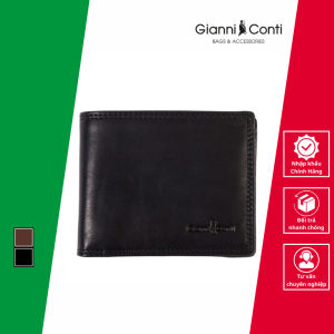 Ví Ngang Gập Đôi Bằng Da Thật Cao Cấp Màu Đen - Gianni Conti - Sản Xuất Thủ Công Tại Italy_917020-10