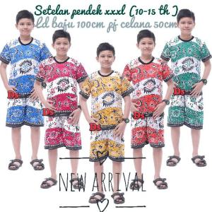 COD Baju Setelan Anak Kaos dan Celana pendek/Setelan Anak laki-laki 9-13th/Setelan Harian Terlaris