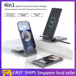 Magnetic Phone Holder Charging Stand Portable Charging Holder Foldable Desktop Bracket for Mobile Phone Headset Watch