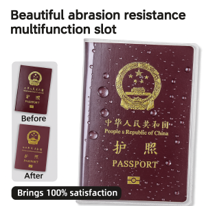 PVC Clear Passport Cover Waterproof and Wear-Resistant Passport Case with Card Slot Case Pouch
