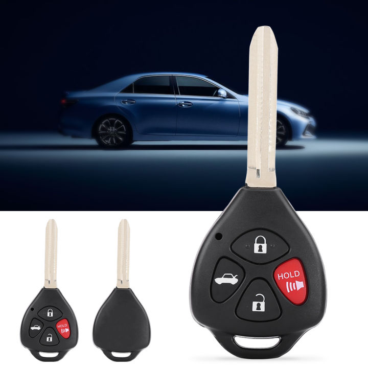 Guscio Portachiavi Auto Con Lama | Sostituzione Per Corolla, RAV4, Camry (Nero 4 Tasti)