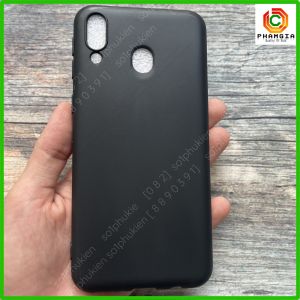 Ốp lưng Samsung Galaxy M20 dẻo đen cam viền gồ bền đẹp