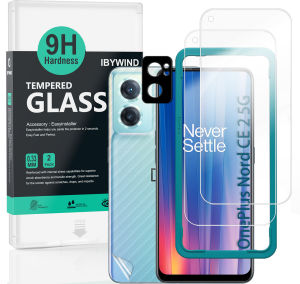 Oneplus Nord CE 2 5G  by Ibywind ฟิล์มกระจกกันรอย[2 ชิ้น] มีฟิล์มกันรอยกันรอยเลนส์กล้องฟิล์มกันรอยคาร์บอนไฟเบอร์ด้านหลังและชุดติดตั้งง่าย
