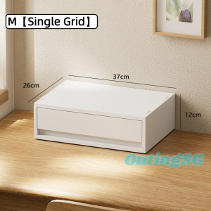 Stackable Desktop Storage Box with Drawers Office Desk Organiser Stationery Cosmetics Cabinet for Home