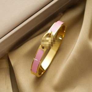 [ Whole Titanium Steel ] Europe and america cross border H Pig-nose bracelet is fashionable versatile trendy enamel-coated and unique