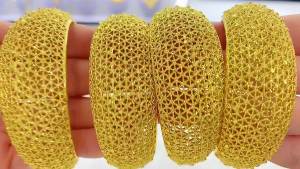 【品质精选】迪拜女式24K镀金镂空开口C形手镯印度尼日利亚越南婚礼沙金镯子