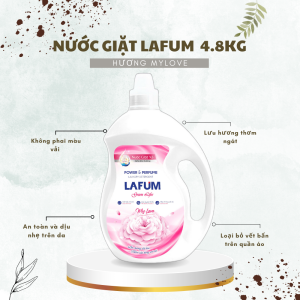 Nước Giặt Xả Siêu Lưu Hương Lafum 2L 4.8KG Hương MY LOVE Công Nghệ Mới Siêu Đậm Đặc Làm Sạch Vết Bẩn Lưu Hương Bền Lâu