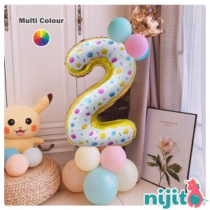 Nijito - 32 inch Doughnut 0-9 Number Candy Foil Balloons Baby Shower Ballon Dessert Birthday Party Supply Big Nombor Belon