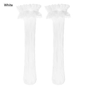 1Pair Maid Lolita Socks Knee High Cosplay Costumes Accessories Nylon Lace Bow Socks Anime Cartoon Girl Gift