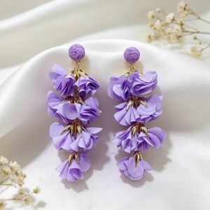 NALANILI Thiết kế đầy màu sắc Bông tai tua rua Phong cách cường điệu Phong cách dân tộc Bông tai kẹp Quá phóng đại Khóa cài dạng kẹp Bông tai phong cách Boho Quà tặng dành cho phụ nữ