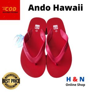 H&N Online Shop - Sandal Jepit ANDO Hawaii Merah dan Cokelat - Diskon - Size 38 - 42