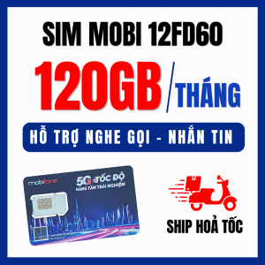 Sim Mobifone 12FD60 Truy Cập Data 4G 4GB/Ngày Full Tốc Độ Cao Dùng 12 Tháng Không Cần Nạp Tiền Lỗi 1 Đổi 1 | FREESHIP - CHƯA KÍCH HOẠT