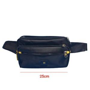 TOUCH กระเป๋าคาดเอว คาดอก ผ้านุ่มลื่นกันน้ำ สาย+ซิป แข็งแรง 4ช่องซิป + ช่องใสบัตร (ด้านใน1ซิป) คนอ้วนเอว50นิ้วคาดได้ ยาว 25ซม กระเป๋า คาดเอว กัน น้ำ